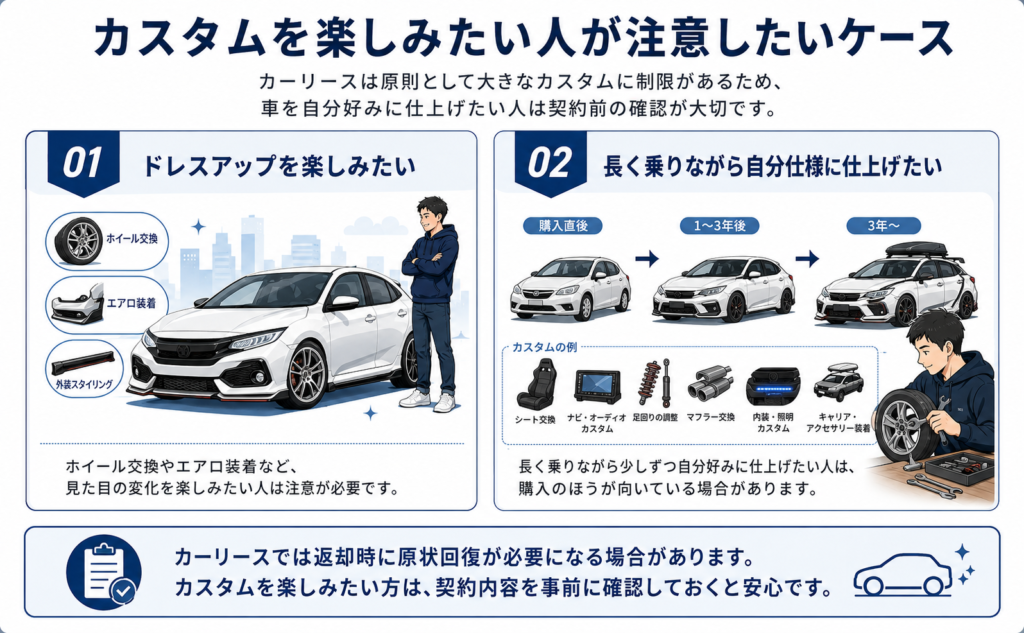カスタムを楽しみたいひとが注意したいケース