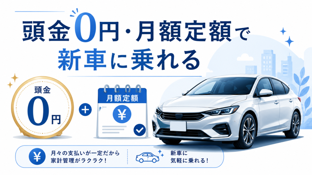 頭金0円・月額定額で新車に乗れる